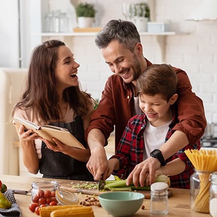 A Family Eating Healthy